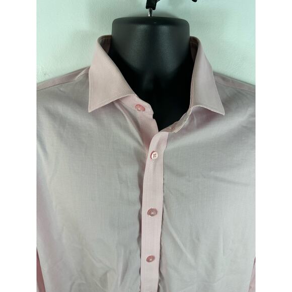 Twillory Pink Performance Fabric Long Sleeve Button Up Size 16.5 - Picture 10 of 12